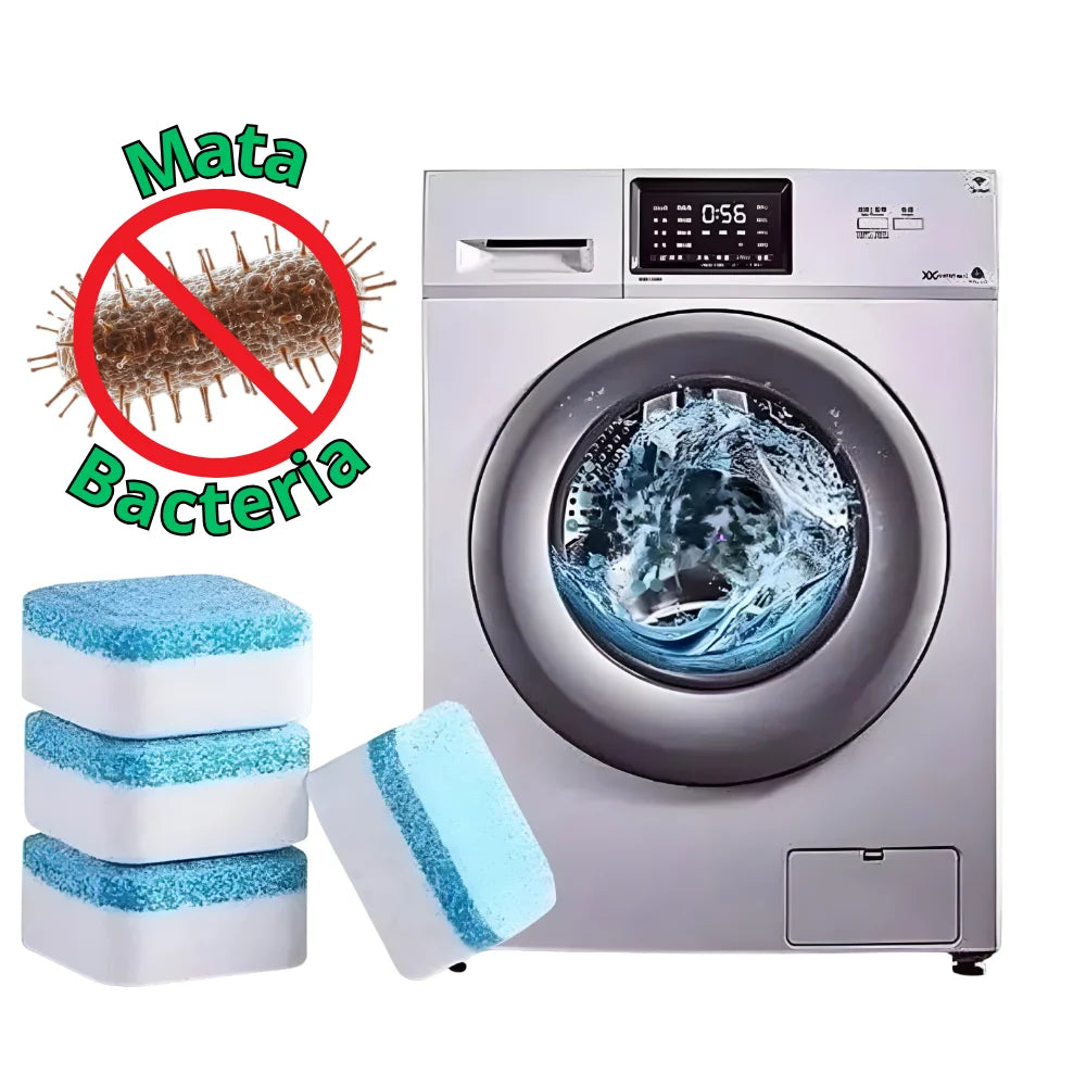 Pastilhas de Limpeza Profunda para Máquina de Lavar (Kit com 6 ou 10 pastilhas)
