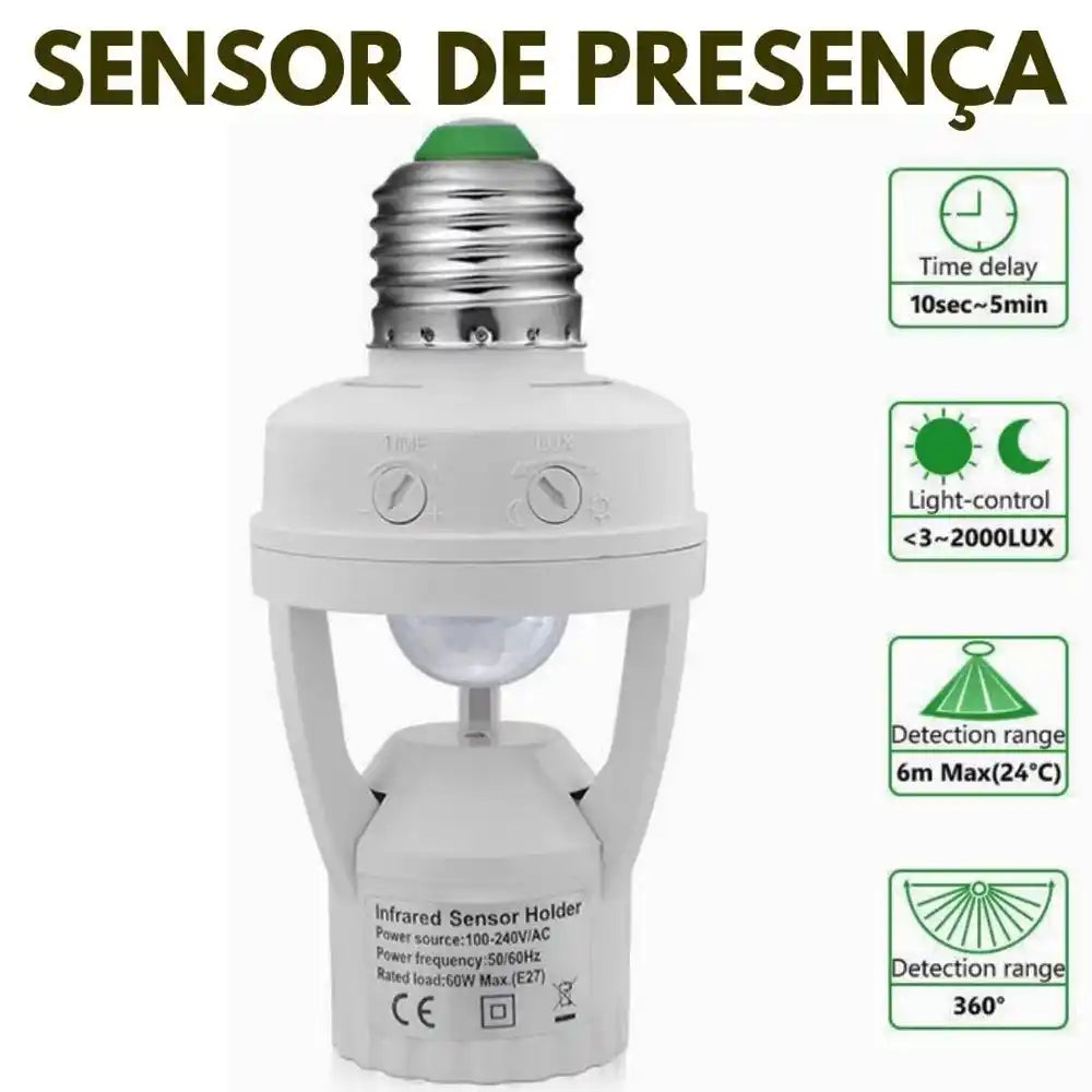 Sensor Inteligente Automático – Iluminação com Economia de até 80%