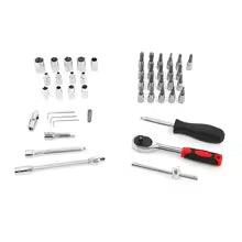 Kit Ferramentas Chave Catraca Jogo de Soquetes Allen Torx - 45 Peças