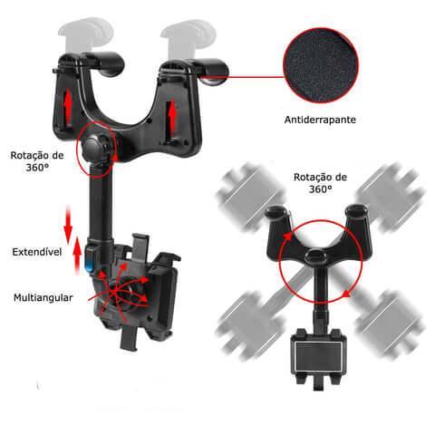 Suporte de Celular para Carros Multiangular - casasleitao