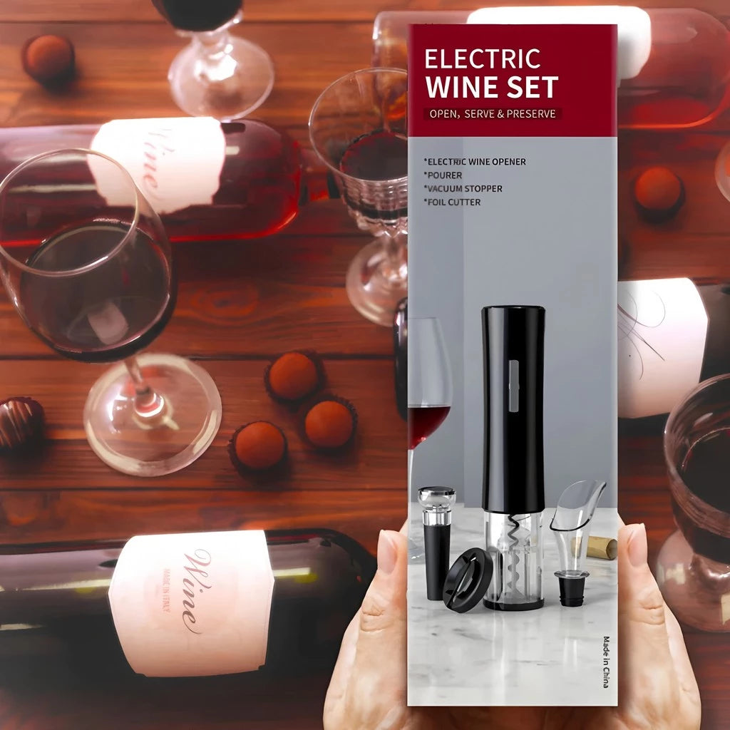 Abridor de Vinho Elétrico Premium 4 em 1