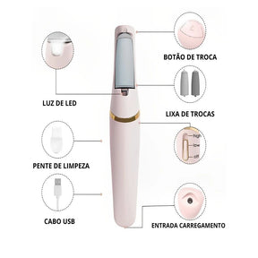 Lixador Elétrico para Pés - Remove Calos e Rachaduras Sem Esforço