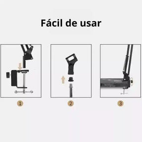 Braço Articulado para Microfone de Mesa
