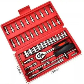 Kit Ferramentas Chave Catraca Jogo de Soquetes Allen Torx - 45 Peças